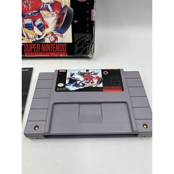 NHL Stanley Cup (Super Nintendo Entertainment System, 1993) - Complete In Box! - Picture 3 of 13